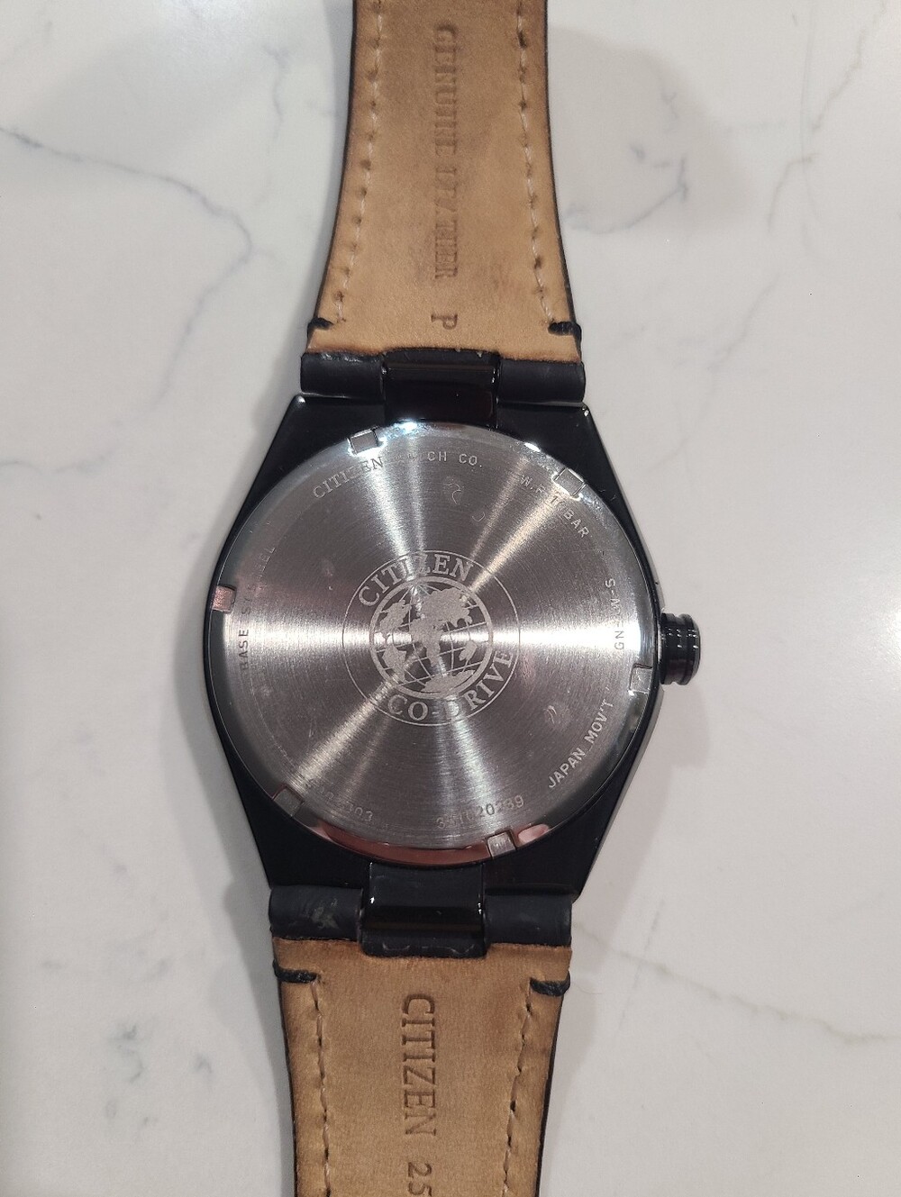 EUC ECO-DRIVE CITIZEN WEEKENDER WATCH BLACK LEATHER STRAP AW1135-19E - Picture 13 of 16